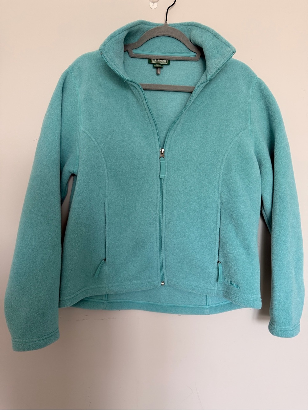 LL Bean Vintage Polartec Fleece Women's Light Blue Full Zip Jacket EXCELLENT M